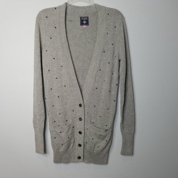 Victoria's Secret PINK Gray Studded Cardigan Size Small - Picture 2 of 7
